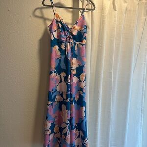 En Creme Floral Maxi Dress - Blue and Pink